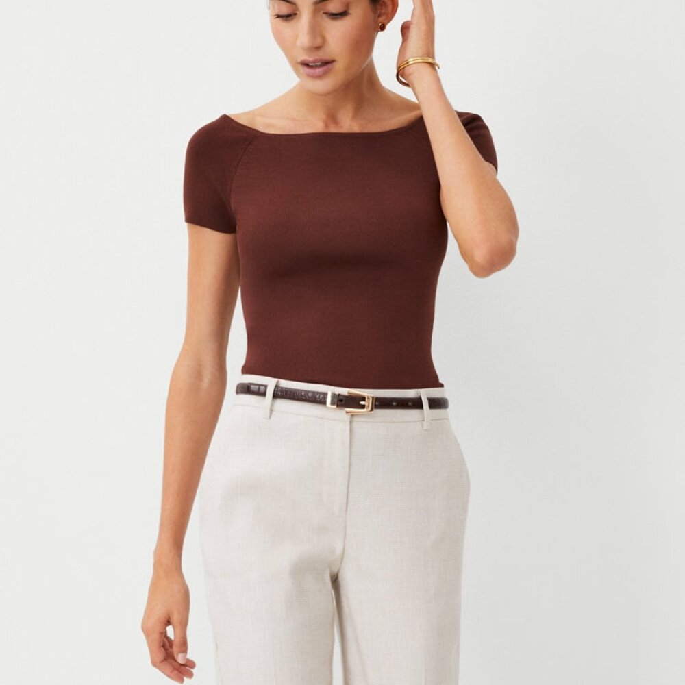 Ann Taylor Open Neck Raglan Sleeve Top